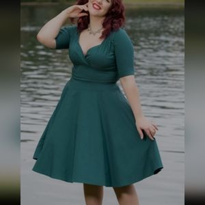 Collectif green Trixie swing dress XXS